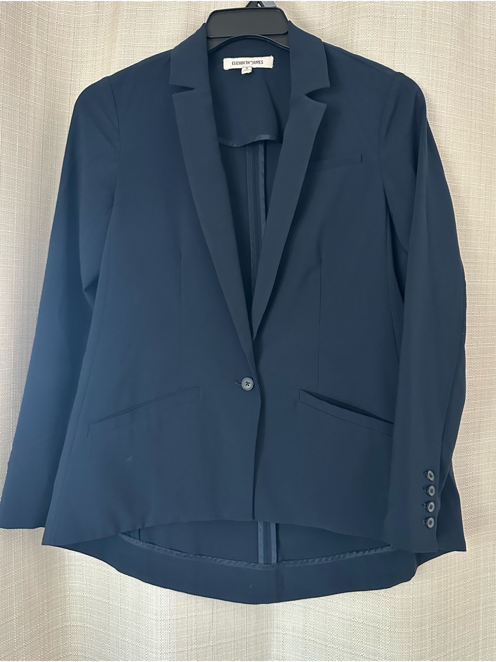 Elizabeth and James Dark Navy Tailored Blazer high low light jacket 0